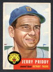 1953 Topps Baseball # 113  Jerry Priddy Detroit Tigers EX-1