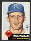 1953 Topps Baseball # 134  Rube Walker Brooklyn Dodgers EX