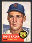 1953 Topps Baseball # 194  Eddie Kazak Detroit Tigers EX-4