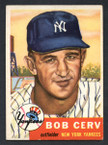 1953 Topps Baseball # 210  Bob Cerv New York Yankees EX/MT