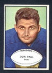 1953 Bowman Football # 047  Don Paul Los Angeles Rams VG