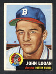 1953 Topps Baseball # 158  John Logan Milwaukee Braves VG