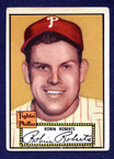 1952 Topps Baseball # 059 a Robin Roberts Black Back Philadelphia Phillies G