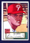1952 Topps Baseball # 044 a Con Dempsey Black Back Philadelphia Phillies G