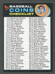 1971 Topps Baseball # 161  Coins Checklist  NM