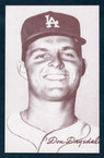 1947-66 Exhibit Baseball #  89  Don Drysdale (portrait) (HOF) (1964 and 1966 only) Los Angelas Dodgers EX