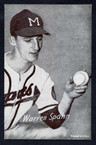 1963 Exhibit Stat Back Baseball #  060  Warren Spahn   Milwaukee Braves EX