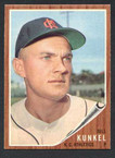 1962 Topps Baseball # 147 a Bill Kunkel Portrait Kansas City Athletics NM