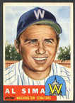 1953 Topps Baseball # 241  Al Sima Washington Senators EX