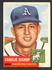 1953 Topps Baseball # 186  Charlie Bishop Philadelphia Athletics EX-1