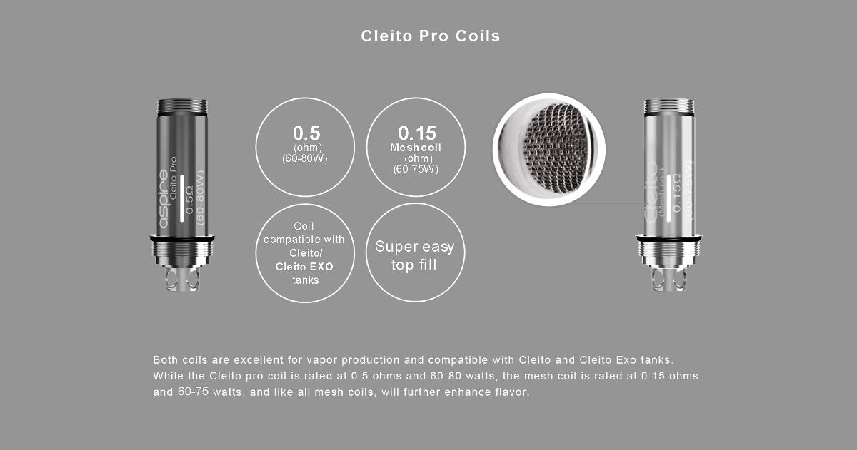 aspire cleito pro Mesh coils