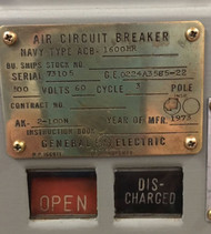GE AK-2-100N Air Breaker, 1600 Amp, Navy Type