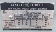 GE AKR-10S-100 CIRCUIT BREAKER 4000 Amp MO BOLT IN LISG SKU 951