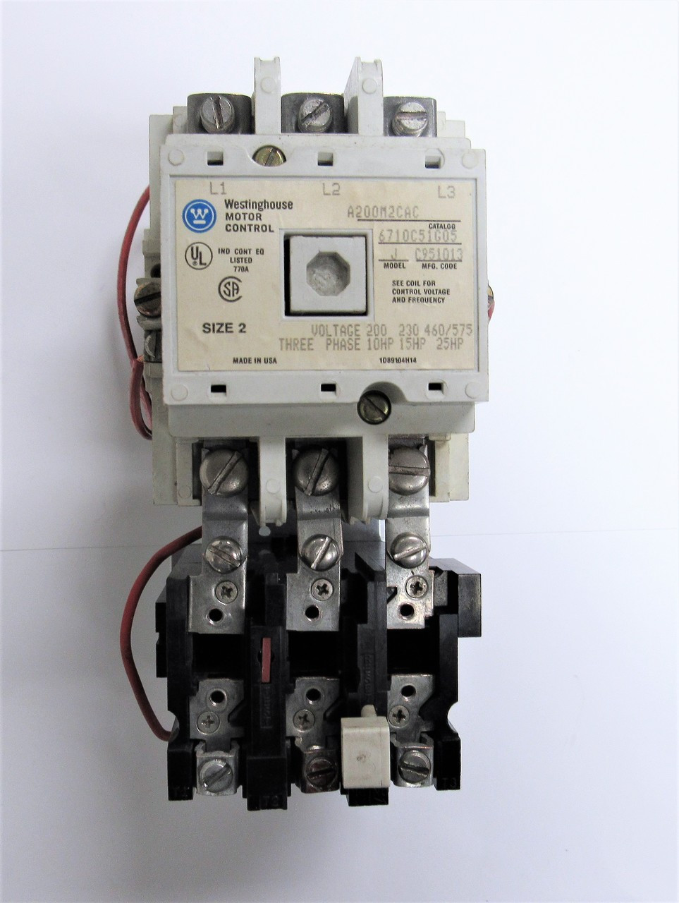 Westinghouse Motor Control A200M2CAC, 3P, Size 2 Model J with 120V coil -  National Circuit Breaker Store