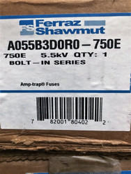 A055B3D0R0-750E 5.5KV 750E E Rated CS-3 Bolt-in Fuse Gould Shawmut Amp-Trap SKU 3