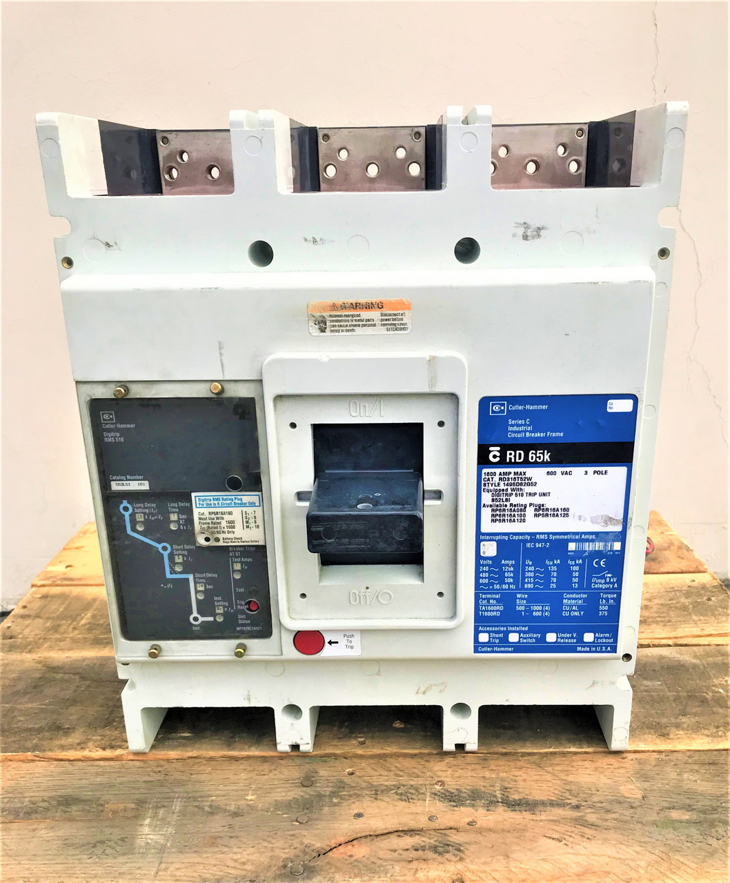 Cutler Hammer Rd316t52w 1600 Amp 510 Trip Unit Circuit Breaker Ships 24 7 National Circuit Breaker Store