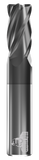 CARBIDE END MILL, RAD, 4 FLUTE, 3.00MM DIA, 12.00MM LOC, 38.00MM OAL, .20MM RAD, TICN COATED