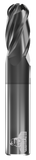 CARBIDE END MILL, BALLNOSE, 4 FLUTE, 1/16''DIA, 3/16''LOC, 1-1/2''OAL, 1/8''SHANK, TICN COATED