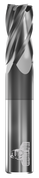 CARBIDE END MILL, STUB, FLAT, 4 FLUTE, 12.00MM DIA, 19.00MM LOC, 63.00MM OAL, TICN COATED