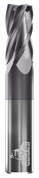 CARBIDE END MILL, FLAT, 4 FLUTE, 20.00MM DIA, 38.00MM LOC, 100.00MM OAL, TIALN COATED