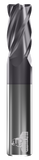 CARBIDE END MILL, RAD, 4 FLUTE, 3/16''DIA, 5/8''LOC, 2''OAL, .015''RAD, TIALN COATED