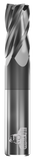 CARBIDE END MILL, FLAT, 4 FLUTE, 9/32''DIA, 3/4''LOC, 2-1/2''OAL, 5/16''SHANK, TICN COATED