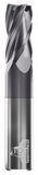 CARBIDE END MILL, FLAT, 4 FLUTE, 9/64''DIA, 1/2''LOC, 2''OAL, 3/16''SHANK, TIALN COATED