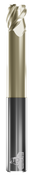 GORILLA MILL, SILVERBACK, NECK RELIEVED, RAD, 3 FLUTE, 1/4''DIA, 3/8''LOC, 2-1/2''OAL, 3/4''LOR, .015''RAD, ZRN COATED