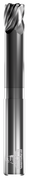 GORILLA MILL, NECK RELIEVED, RAD, 5 FLUTE, 1-1/4''DIA, 1-1/2''LOC, 5''OAL, 2-1/4''LOR, .090''RAD, GMX-35 COATED