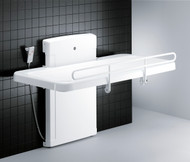 Pressalit Height adjustable shower change table 2000 R8581218 inc. safety rail, mesh cover - 1800mm
