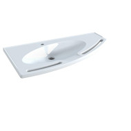 Pressalit MATRIX ANGLE R2041 vanity wash basin with integrated handles, right-facing. 1000 x 571mm. Incl. drain fitting, without overflow, with tap hole