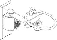 Ropox Swing Washbasin 40-41130 with short cover - height adjustable