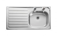 Scanflex S-2 Shallow bowl sink, 2 tap hole, LH drainer