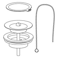 Pressalit Drain fitting LA1319 ring, chain and plug for MATRIX MEDIUM basin (price is only applicable if ordered with basin)