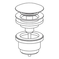 Pressalit Drain fitting LA1321 pop-up-plug for MATRIX MEDIUM basin (price is only applicable if ordered with basin)