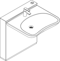 Ropox StandardLine 40-14773 height adjustable wash basin lift complete with Hospital basin