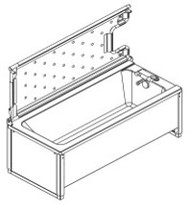 Ropox Shower bed only, 40-14227 tiltable for 1700mm bath - for mixer tap on RHS (price is only applicable if ordered with bath)