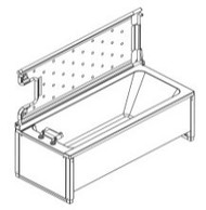 Ropox Shower bed only, 40-14238 tiltable for 1800mm bath - for mixer tap on LHS (price is only applicable if ordered with bath)