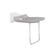 Pressalit VALUE IV R1622 folding shower seat with support leg, fixed height