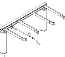 Ropox FlexiManual 30-65105 wall mounted height adjustable frame to suit a 1050 x 600mm worktop