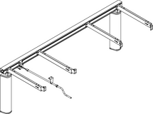 Ropox FlexiManual 30-65165 wall mounted height adjustable frame to suit a 1650 x 600mm worktop