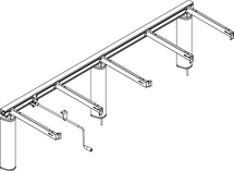 Ropox FlexiManual 30-65205 wall mounted height adjustable frame to suit a 2050 x 600mm worktop
