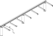 Ropox FlexiManual 30-65255 wall mounted height adjustable frame to suit a 2550 x 600mm worktop