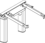 Ropox FlexiElectric 30-66085 wall mounted height adjustable frame to suit an 850 x 600mm worktop