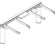 Ropox FlexiElectric 30-66150 wall mounted height adjustable frame to suit a 1500 x 600mm worktop