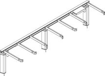 Ropox FlexiElectric 30-66255 wall mounted height adjustable frame to suit a 2550 x 600mm worktop