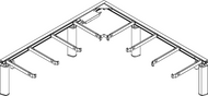 Ropox FlexiElectric 30-50021 wall mounted 'L' shaped  height adjustable corner frame to suit worktop sizes: 1550-3000mm x 1550-3000mm