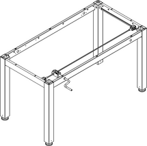 Ropox 4Single manual frame 50-41010, to suit worktop sizes: L: 600-2000 x W: 600-2000mm, height adjustable table, H: 550-850mm