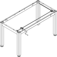 Ropox 4Single manual frame 50-41012, to suit worktop sizes: L: 600-2000 x W: 600-2000mm, height adjustable table, H: 650-950mm