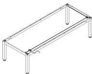 Ropox 4Single manual frame 50-41011, to suit worktop sizes: L: 2010-3000 x W: 600-2000mm, height adjustable table, H: 550-850mm